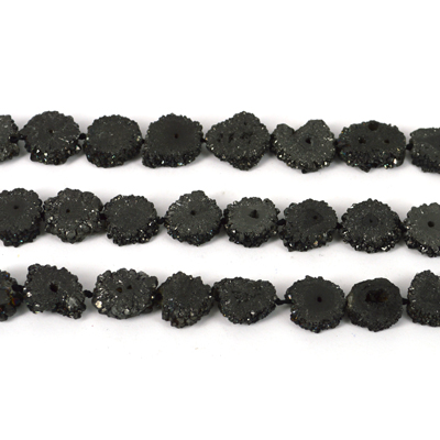 Agate Druzy Geode BLACK app 17mm EACH