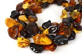 Amber nugget Polished Necklace approx 65cm-beads incl pearls-Beadthemup