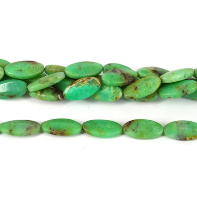 LAST STRANDS Chrysophase Polished Flat Oval 12x25mm beads per strand 16