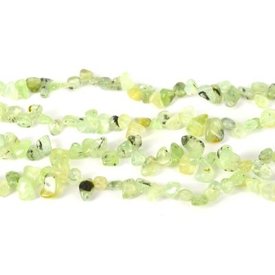 Prehnite top drill nugget app 10x7mm strand