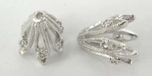 LAST ONES Sterling Silver Cap CZ 10x8mm 2 pack-findings-Beadthemup