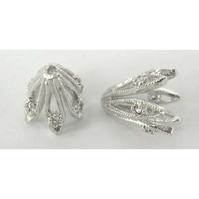 LAST ONES Sterling Silver Cap CZ 10x8mm 2 pack