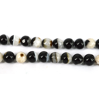 Agate w/Druzy quartz Polished Round 18mm beads per strand