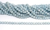 Aquamarine Polished Round 6mm beads per strand 60-beads incl pearls-Beadthemup