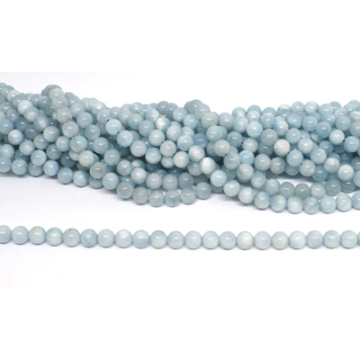 Aquamarine Polished Round 6mm beads per strand 60