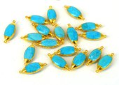Vermeil & Dyed Howlite Connecter app.33mm incl rings EACH-beads incl pearls-Beadthemup