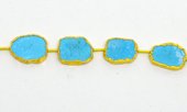 Vermeil Howlite Dyed Slice app 12x15mm EACH bead-beads incl pearls-Beadthemup