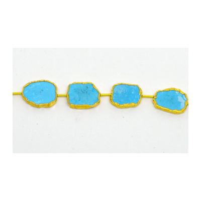 Vermeil Howlite Dyed Slice app 12x15mm EACH bead