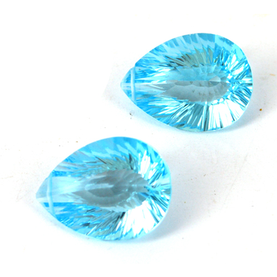 Blue Topaz Faceted Briolette 19x15mm PAIR