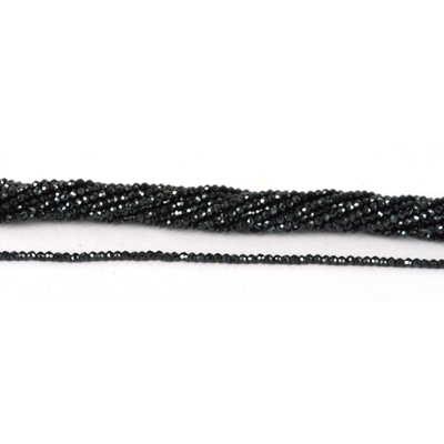 Black Spinel coated Faceted Round 2mm beads per strand 199