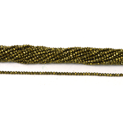 Pyrite Faceted  Round 2mm beads per strand 182