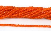 Carnelian Faceted Rondel  4x3mm strand 33.5cm long-beads incl pearls-Beadthemup