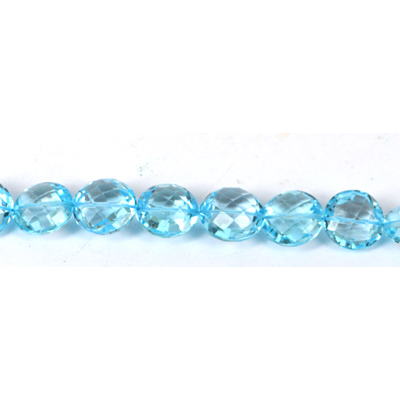 Blue Topaz Faceted Coin 14mm EACH