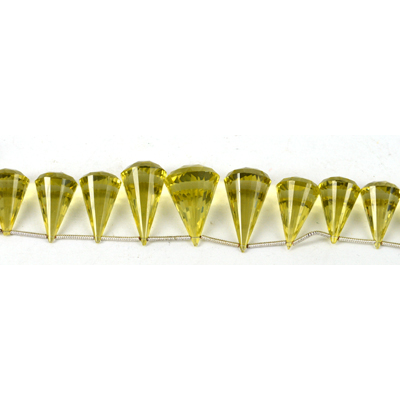 Lemon Quartz Faceted Briolette 20x10mm EACH BEAD