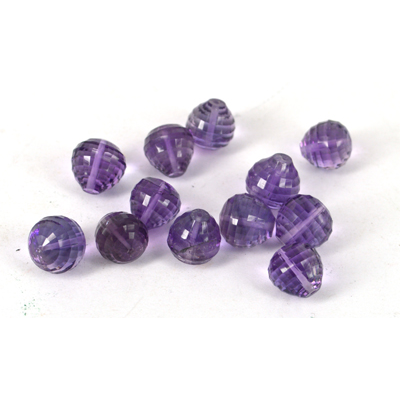 Amethyst Lazer Cut Onion 10mm PAIR