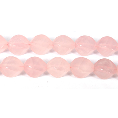 Rose Quartz Faceted Twist Oval 18x20mm EACH