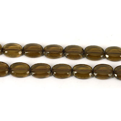 Smokey Quartz Faceted Flat Oval 12x16mm EACH BEAD