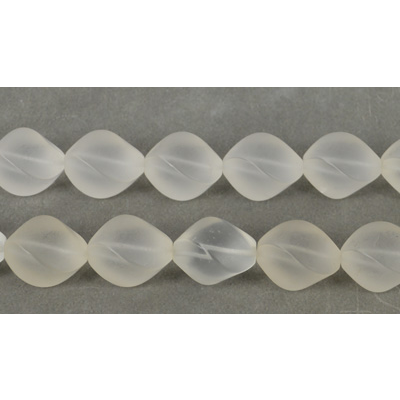 Matt Clear Quartz twist olive 12x25mm EACH