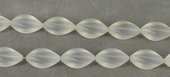 Matt Clear Quartz twist olive 20x28mm EACH-beads incl pearls-Beadthemup