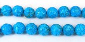 Howlite Dyed Carved round 18mm EACH-beads incl pearls-Beadthemup