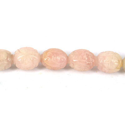 Rose Quartz Carved oval 17x20mm EACH BEAD