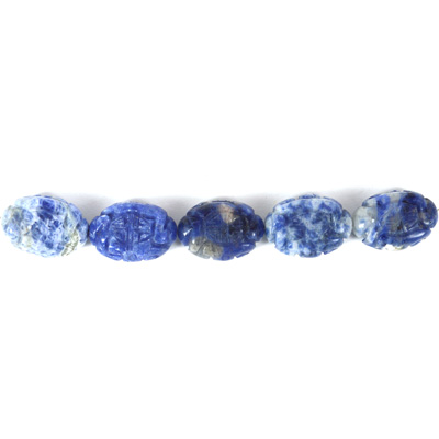 Sodalite Carved Oval 13x18mm EACH