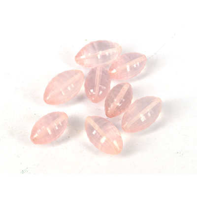 Rose quartz Laser Cut olive app 17x9mm EACH bead