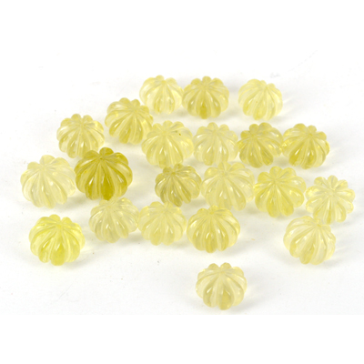 Lemon Quartz Carved Melon app 9x11mm EACH