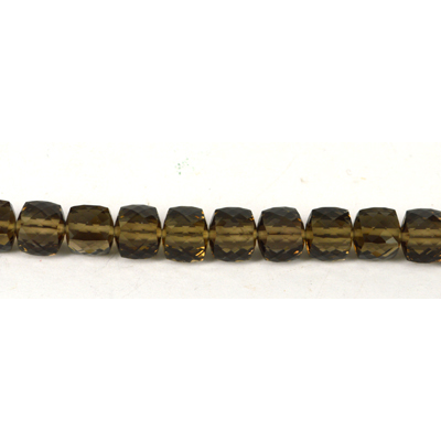 Smokey Quartz Faceted cube 8mm EACH BEAD