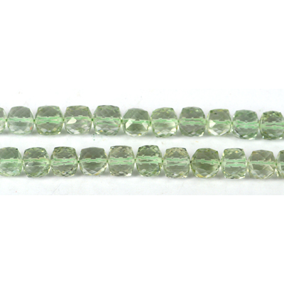 Green Amethyst Faceted Cube app 8mm EACH