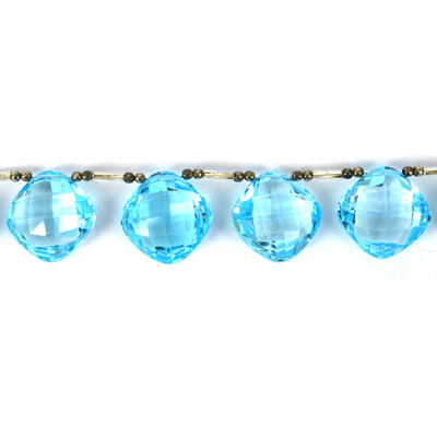 Blue Topaz Fac T/Drill Cushion 14mm EACH