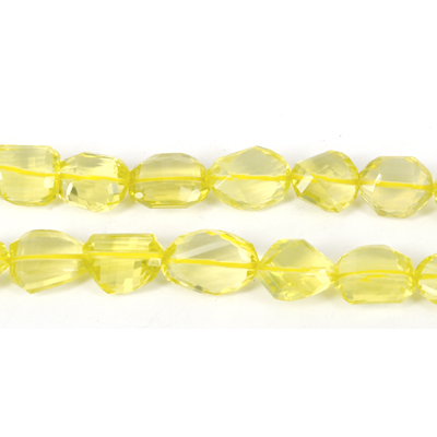 Lemon Quartz Faceted Nugget app 18x14mm EACH