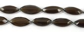 Smokey Quartz Dark Faceted Elipse app 23x12mm EACH bead-beads incl pearls-Beadthemup