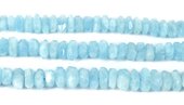 Aquamarine Faceted Rondel app 15x8mm beads per strand 50-beads incl pearls-Beadthemup