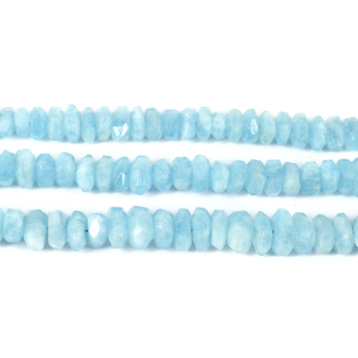 Aquamarine Faceted Rondel app 15x8mm beads per strand 50