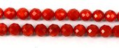 Red Coral Faceted Round 12mm EACH bead-gemstone beads-Beadthemup