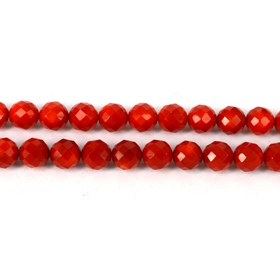 Red Coral Faceted Round 12mm EACH bead