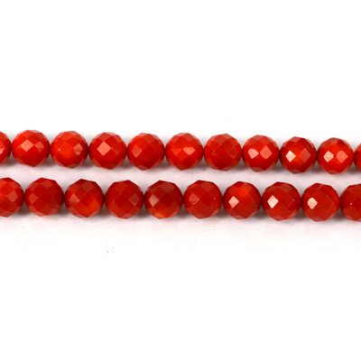 Red Coral Faceted Round 12mm EACH bead