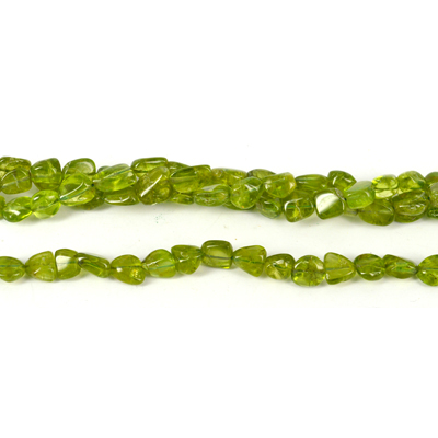 Peridot Polished Nugget app 9mm strand 39cm