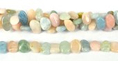 Beryl Polished nugget C/Drill app 17mm strand 39-beads incl pearls-Beadthemup