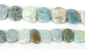 Aquamarine Polished nugget T/Drill app 28mm s-beads incl pearls-Beadthemup