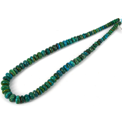 LAST STRAND Peruvian AA+ Blue opal Grad rondel 54cm strand
