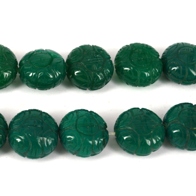 Green Agate carved 25mm EACH
