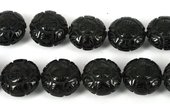 Black Agate carved 25mm EACH-beads incl pearls-Beadthemup