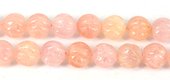 Morganite 3A+ Carved Round 16mm EACH BEAD-beads incl pearls-Beadthemup