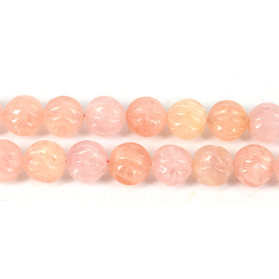 Morganite 3A+ Carved Round 16mm EACH BEAD