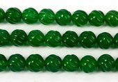Green Agate carved round 12mm EACH-beads incl pearls-Beadthemup