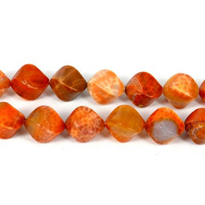 Fire Agate Crackled twist olive 18x25mm EAC