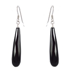 Onyx Sterling Silver Faceted Earring stone 7x30mm-jewellery-Beadthemup