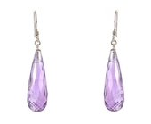Amethyst Sterling Silver Faceted Earring stone 10x3-jewellery-Beadthemup